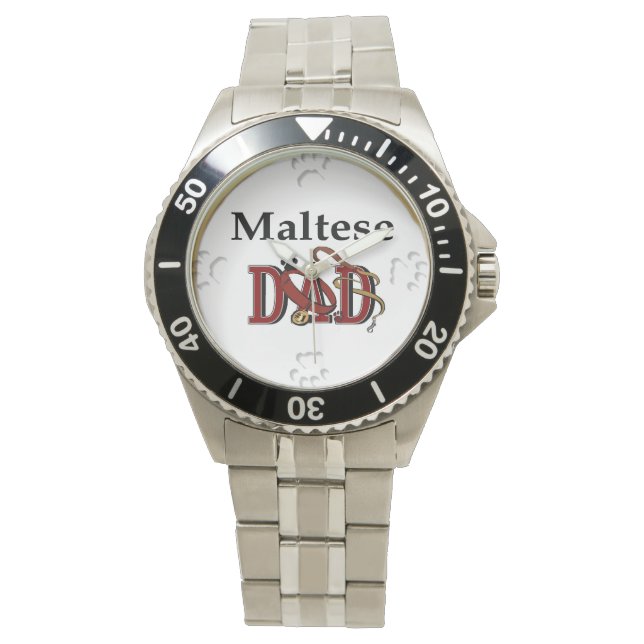 Maltese Dad Gifts Watch (Front)
