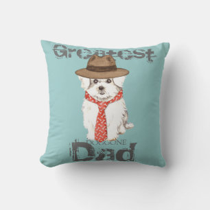 Maltese Dad Throw Pillow