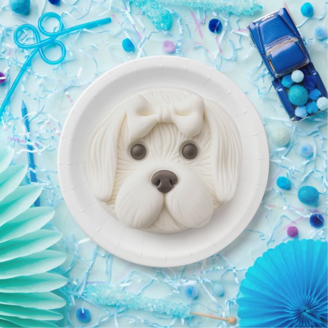 Maltese Dog 3D Inspired Paper Plates (Party)