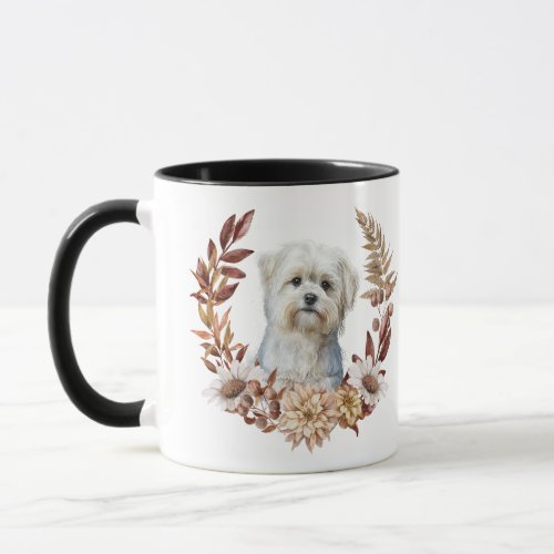 Maltese Dog Autumn Wreath Mug