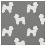Maltese Dog Breed Silhouettes Patterned Fabric