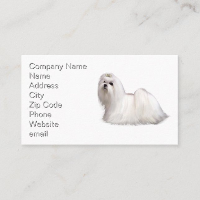 Maltese Dog Business Card (Front)
