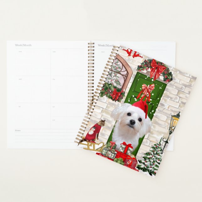 Maltese Dog Christmas  Planner (Display)
