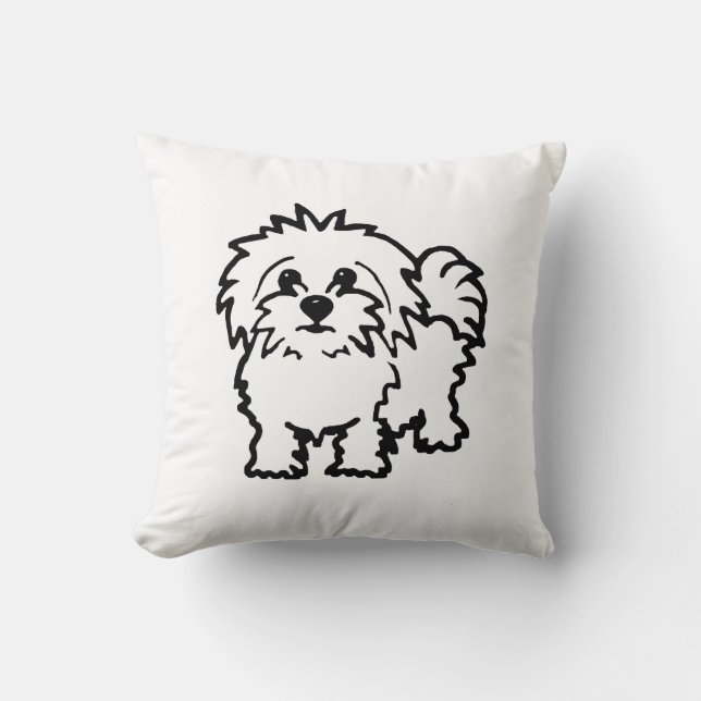 Maltese Dog cushion - White (Front)