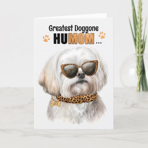Maltese Dog Greatest HuMOM Mothers Day Holiday Card