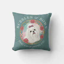 Maltese Dog Grooming Salon Cute Decor Cushion
