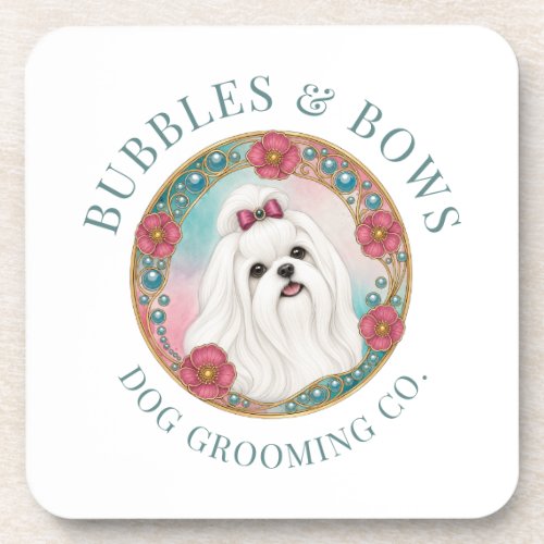 Maltese Dog Grooming Salon Drinks Coaster