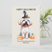 Maltese Dog Happy Halloween Holiday Card (Standing Front)