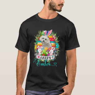 Maltese Dog In Easter Eggs Basket Bunnies Happy Ea T-Shirt