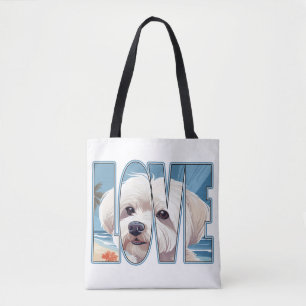 Maltese Dog Love Tote Bag