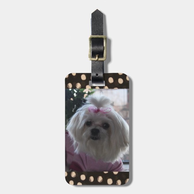 Maltese Dog Luggage Tag (Front Vertical)