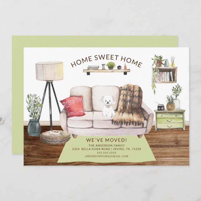 Maltese Dog Moving Announcement (Front/Back)