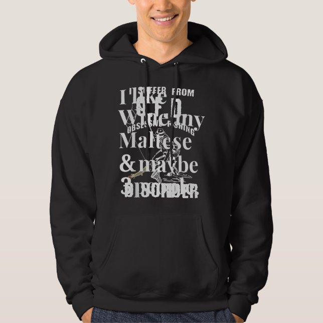 maltese  dog owner wine lover  women men hoodie (Front)
