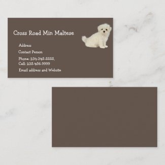 Maltese Dog Pet Animal Logo Business Card Magnet