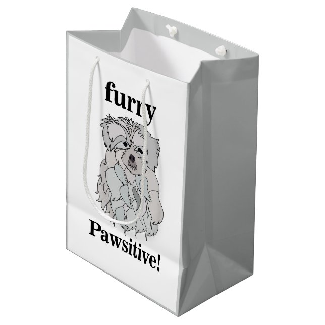 Maltese Dog Pet Animal Lover Medium Gift Bag (Front Angled)