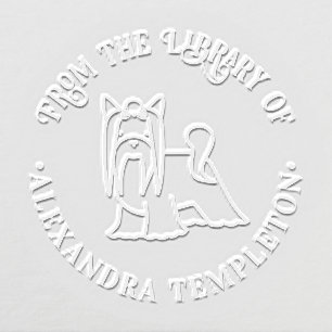 Maltese Dog Pet “From the Library of” Book Name Embosser