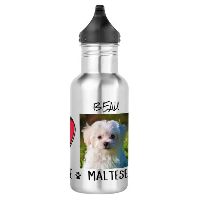 Maltese Dog Pet Lovers Stainless Steel Water Bottle (Right)