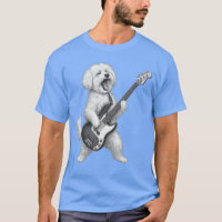 Maltese Dog Playing Bass Guitar Rock Music Dog Lov