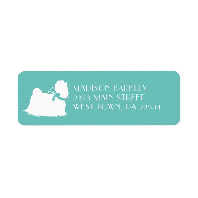 Maltese Dog Puppy Long Hair Label (Front)