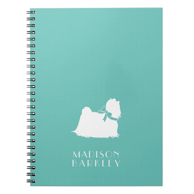Maltese Dog Puppy Long Hair Notebook (Front)