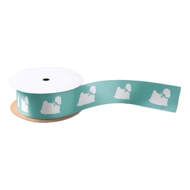 Maltese Dog Puppy Long Hair Satin Ribbon (Spool)