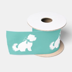 Maltese Dog Puppy Satin Ribbon