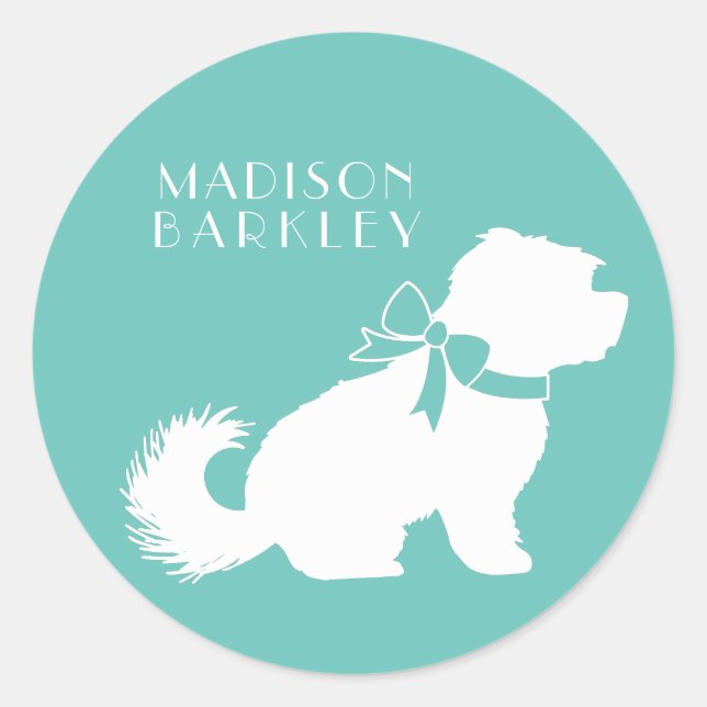 Maltese Dog Puppy Short Hair Teddy Bear Classic Round Sticker (Front)