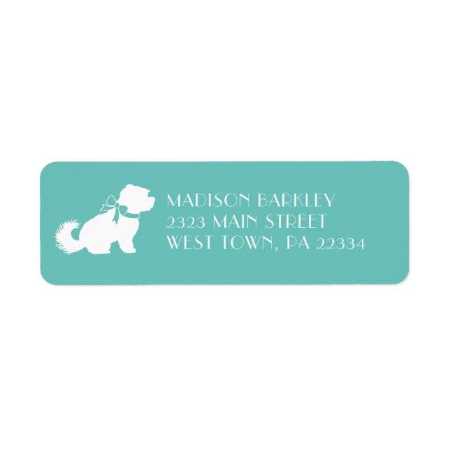 Maltese Dog Puppy Short Hair Teddy Bear Label (Front)