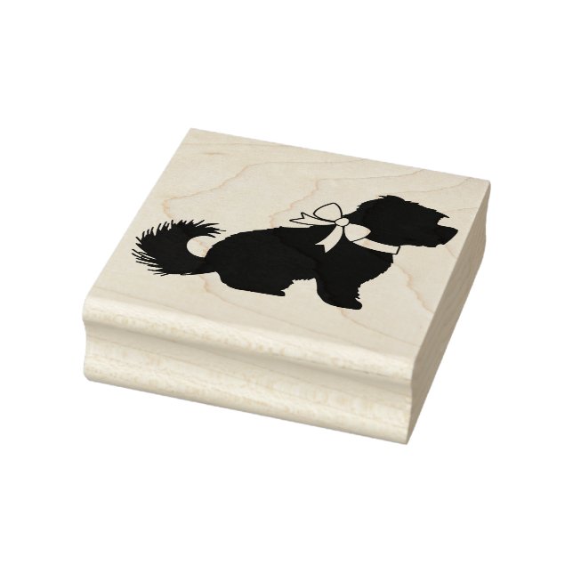 Maltese Dog Puppy Short Hair Teddy Bear Rubber Stamp (Stamp)