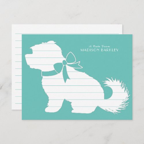 Maltese Dog Puppy Short Hair Teddy Bear Thank You Card