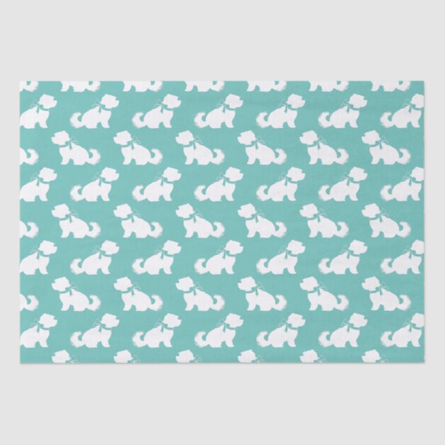 Maltese Dog Puppy Short Hair Teddy Bear Tissue Paper (Front)