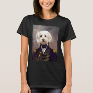 Maltese Dog Renaissance Pet Portrait Medieval Pain T-Shirt