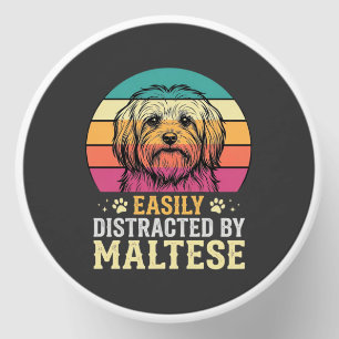 Maltese Dog Retro Sunset Distracted Mini Candle Favors