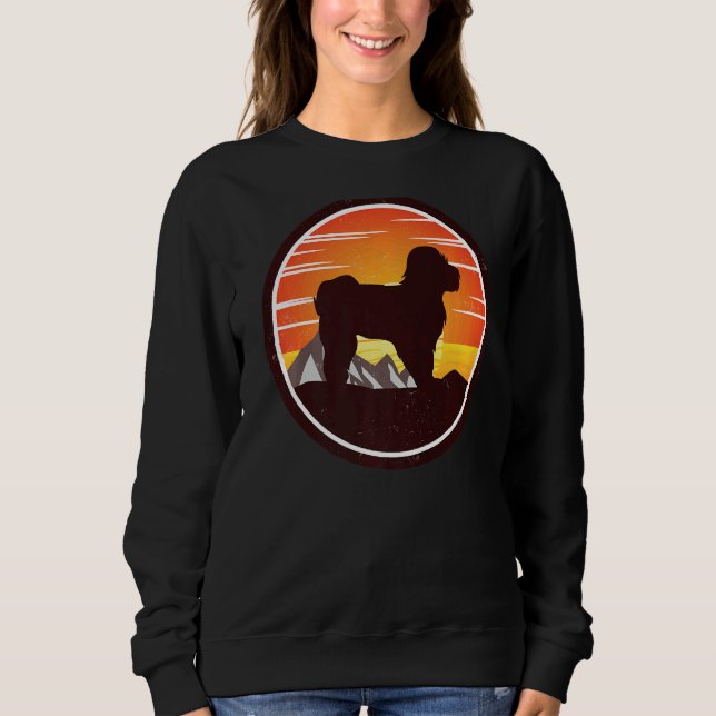 Maltese Dog Retro Sweatshirt (Front)