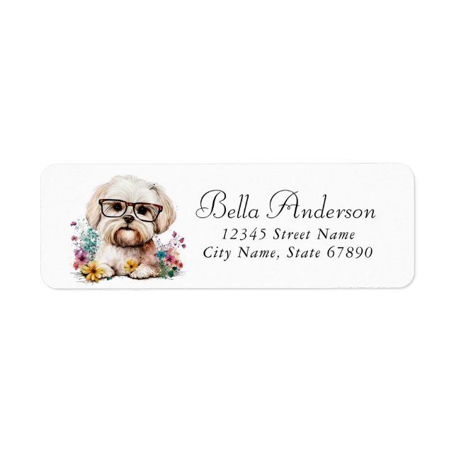 Maltese Dog Return Address Labels (Front)
