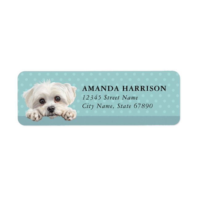 Maltese Dog Return Address Labels (Front)