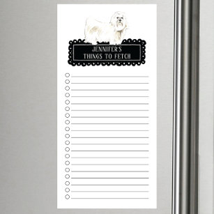 Maltese Dog Shopping List Magnetic Notepad