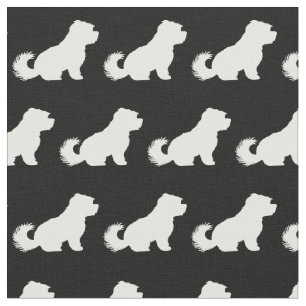 Maltese Dog Silhouette Pet Fabric