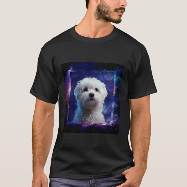 Maltese Dog Space T-Shirt (Front)