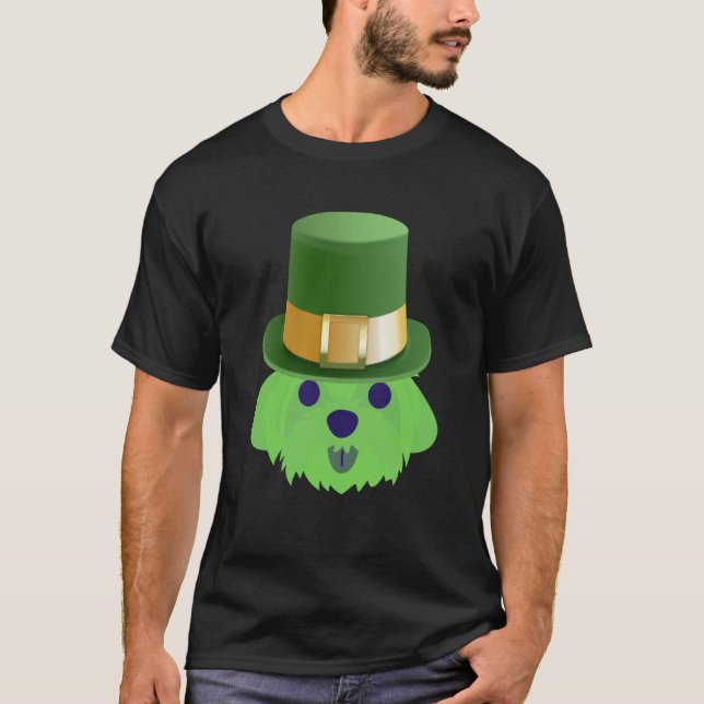 Maltese Dog St Patricks Day Dog With St Patricks H T-Shirt (Front)