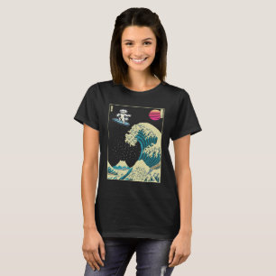 Maltese Dog Surfing on a Kanagawa Wave Japanese T-Shirt