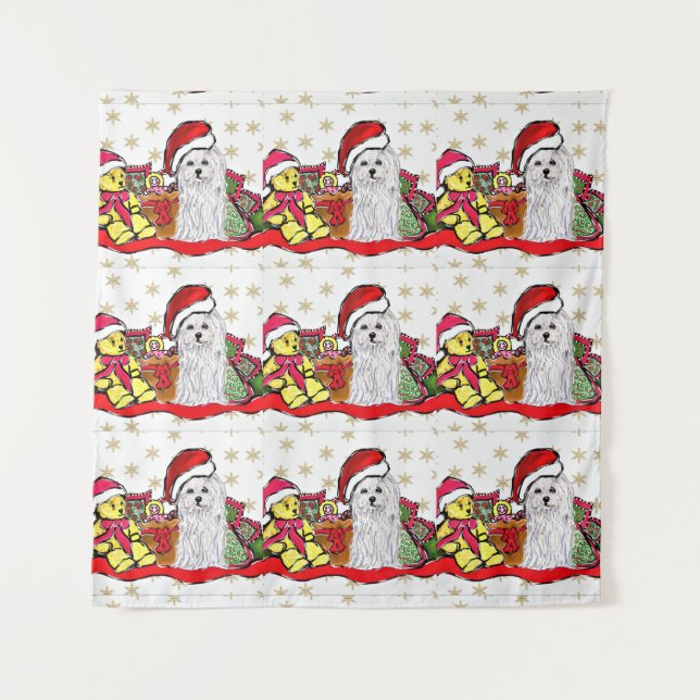 Maltese Dog Tapestry (Front)