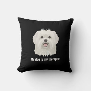 Maltese Dog Throw Pillow