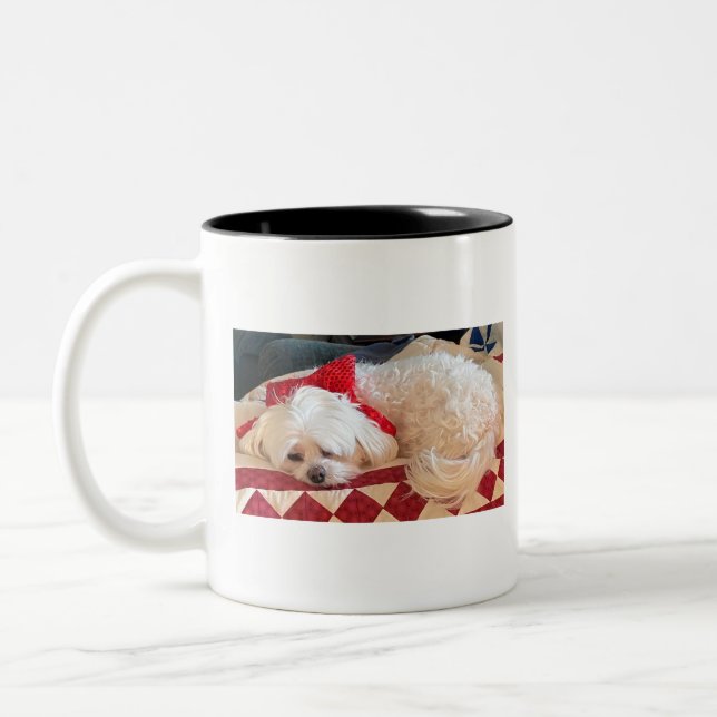 Maltese Dog Two-Tone Coffee Mug (Left)