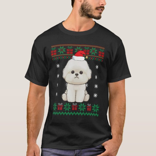 Maltese Dog Ugly Sweater Christmas  for Puppy Dog (Front)