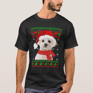 Maltese Dog Ugly Sweater Christmas Puppy Dog Lover