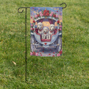 Maltese Dog Valentine's Day Garden Flag