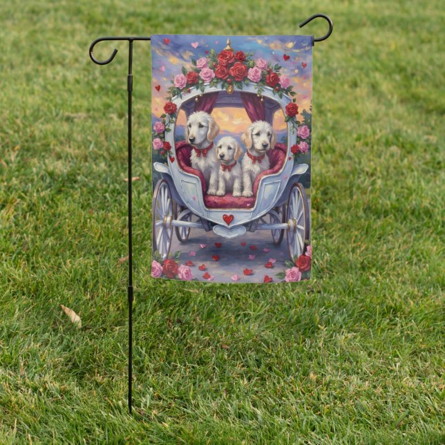 Maltese Dog Valentine's Day  Garden Flag (In SItu)