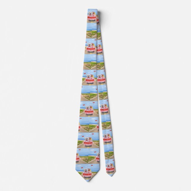 Maltese Dog Valentine's Day Truck Neck Tie (Front)