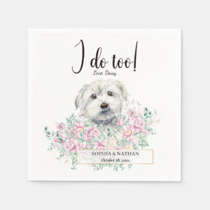Maltese Dog Wedding Cocktail Napkins